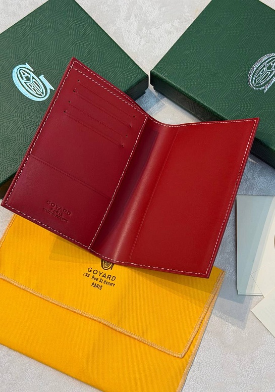 Кожаная обложка для паспорта Goyard Grenelle premium 14x10 см