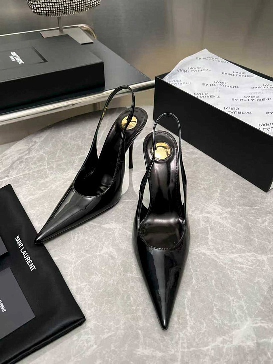 Женские кожаные туфли на каблуке Yves Saint Laurent premium