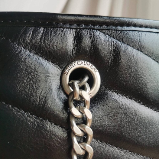 Женская сумка-тоут Yves Saint Laurent 36x29 см - Silver   