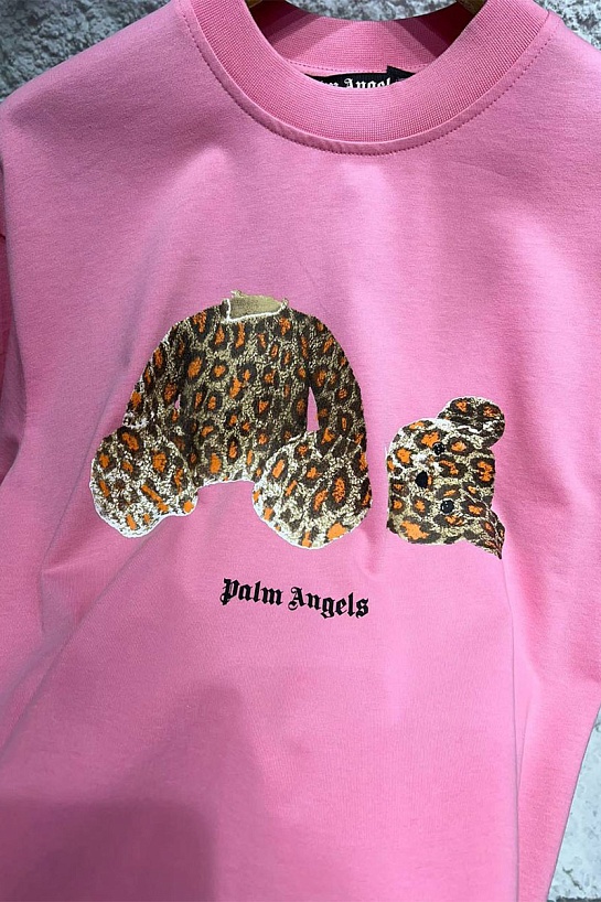Чёрная оверсайз футболка Palm Angels Leopard Bear