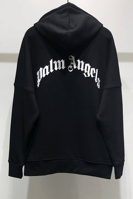 Утеплённое оверсайз худи Palm Angels "Pirate Bear" - Black