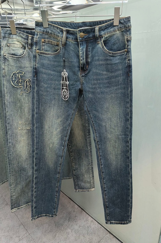 Мужские синие джинсы Chrome Hearts Premium