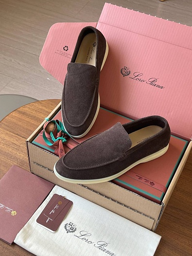 Замшевые лоферы Loro Piana Premium - Brown   