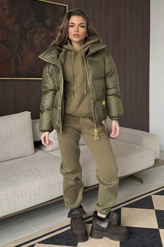 Женский костюм тройка на флисе Schiaparelli premium - Green