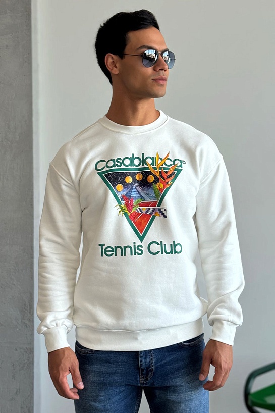 Белый свитшот Casablanca tennis club