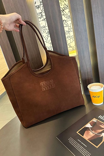 Замшевая сумка MIU MIU 56x27 см   