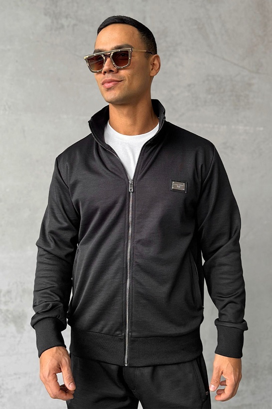 Кофта на молнии Dolce & Gabbana logo-plaque - Black