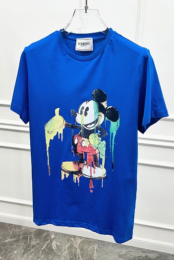 Синяя футболка Iceberg Mickey Mouse   