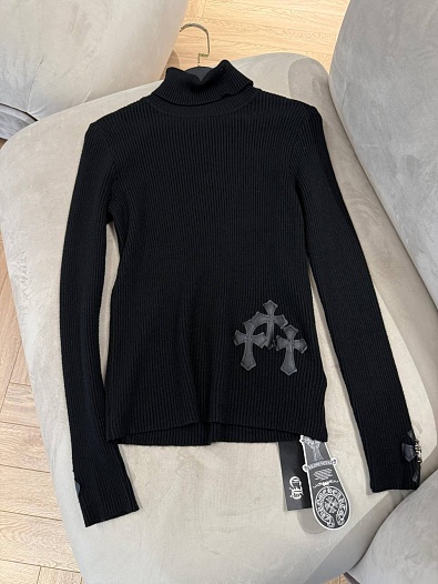 Женская мягкая водолазка Chrome Hearts premium - Black   