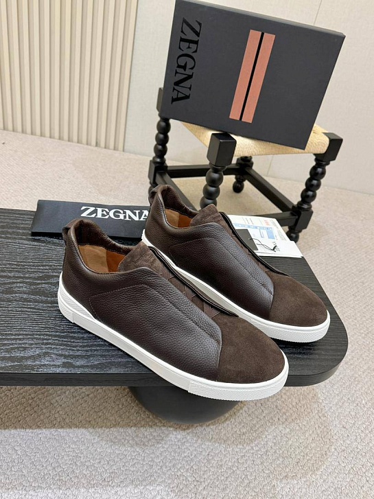 Мужские кроссовки Ermenegildo Zegna Triple Stitch - Brown