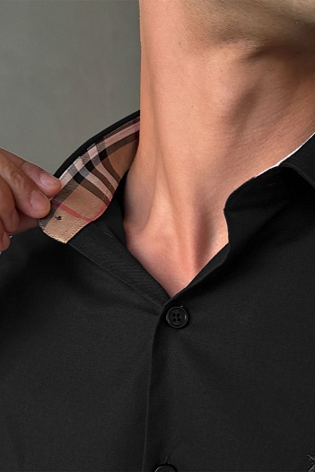 Мужская рубашка Burberry logo-embroidered - Black   