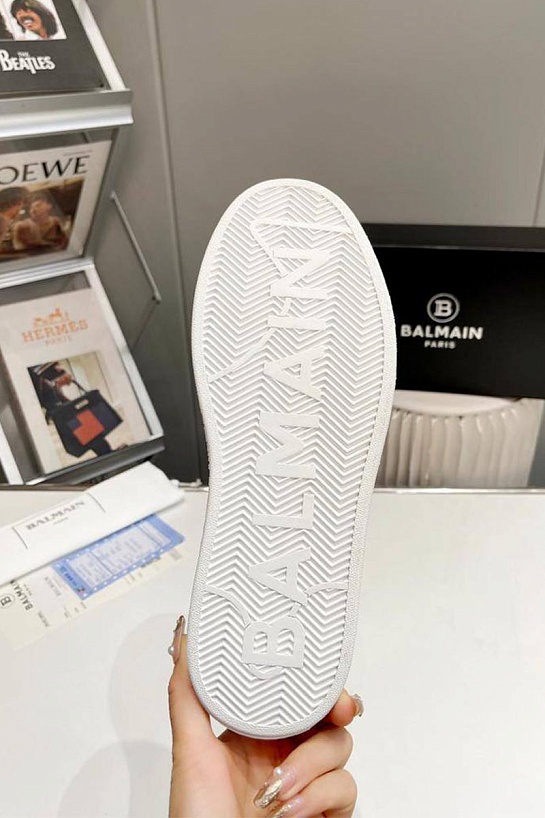 Мужские кожаные кроссовки Balmain B-Court