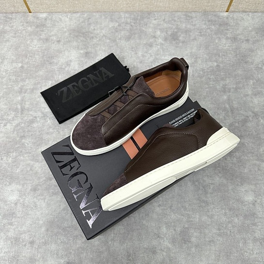 Мужские кроссовки Ermenegildo Zegna Triple Stitch - Brown