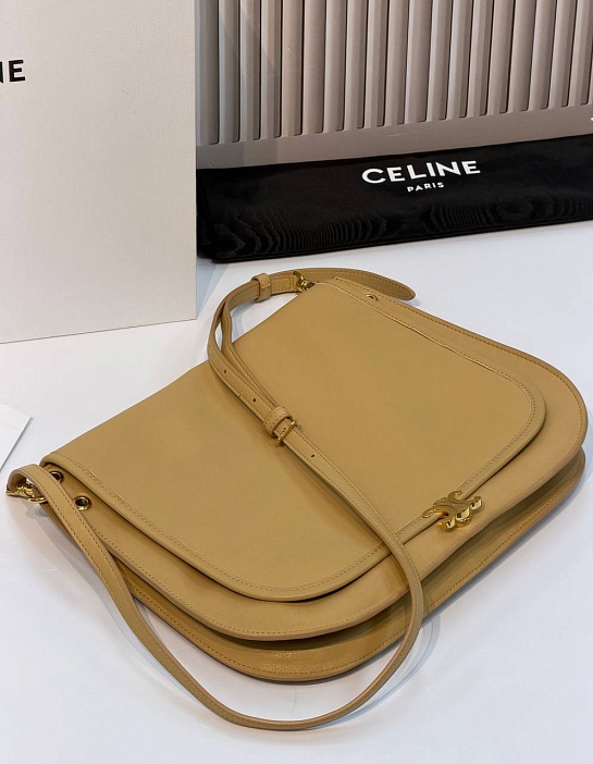 Кожаная сумка Celine Soft Triomphe Besace premium 34x25x13 см