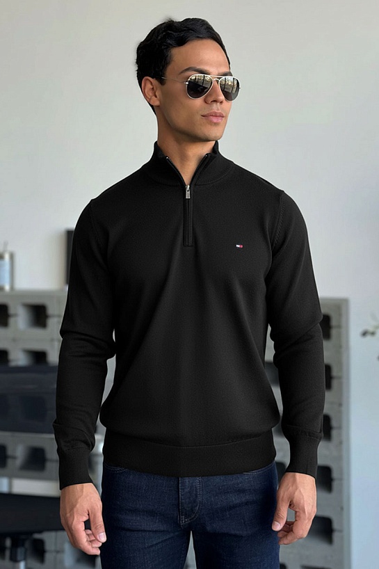 Кофта чёрного цвета Tommy Hilfiger quarter-zip