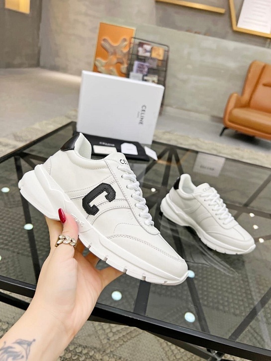 Женские кроссовки Celine белого цвета