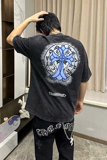 Чёрная оверсайз футболка Gothic logo   