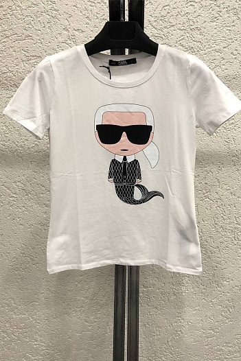 Женская белая футболка Karl Lagerfeld "Pisces"   