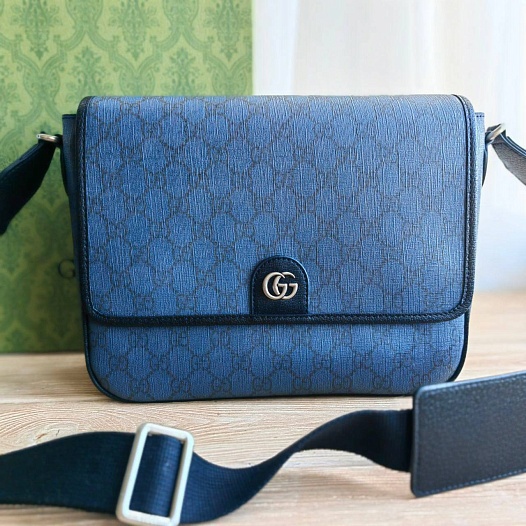 Мужская кожаная сумка-мессенджер Gucci Ophidia 25x20 см   