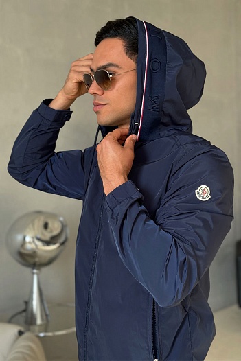 Тёмно-синяя ветровка Moncler Mira logo-patch   