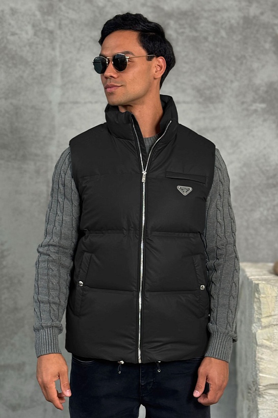 Мужской жилет Prada logo-plaque - Black