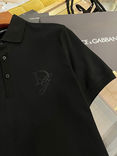 Мужское чёрное поло Dolce & Gabbana Premium   