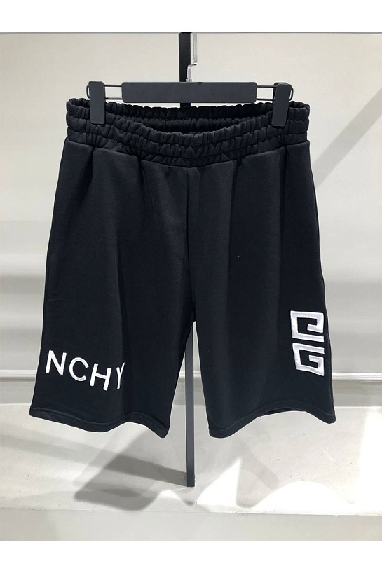 Мужские шорты Givenchy flocked logo - Black