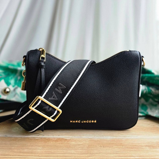 Женская кожаная сумка Marc Jacobs Drifter 25x17 см - Black   