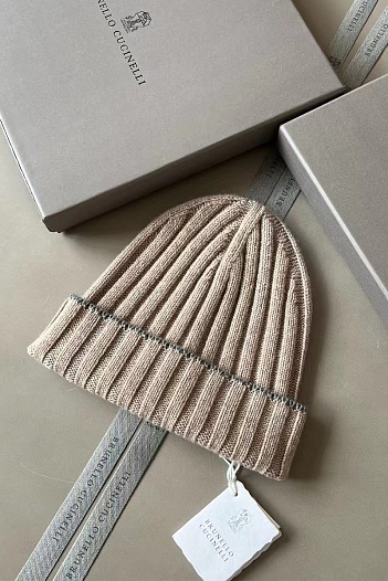 Кашемировая шапка Brunello Cucinelli Premium - Beige   