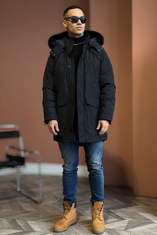 Парка чёрного цвета Moose Knuckles Gold Series Stag Lake