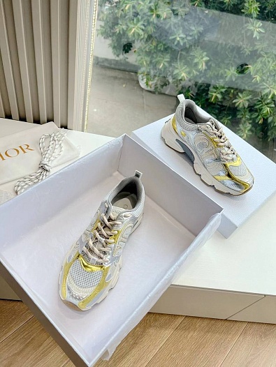 Женские кроссовки Dior Chrono Premium - Yellow   