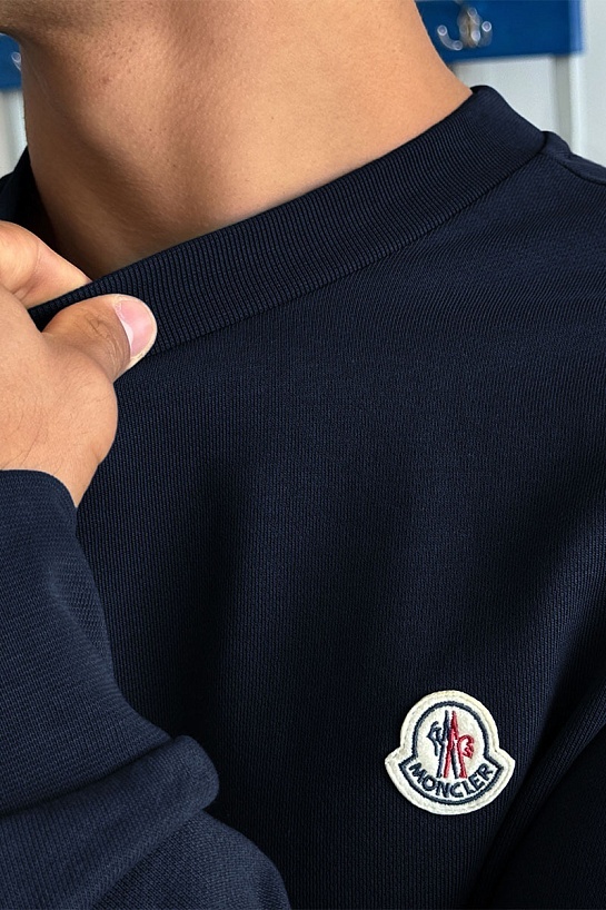Свитшот тёмно-синего цвета Moncler logo-patch