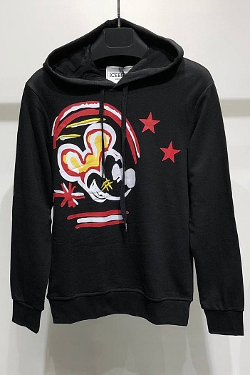 Мужское чёрное худи Iceberg "Mickey Mouse"   