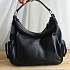 Женская чёрная кожаная сумка MIU MIU 34x23 см