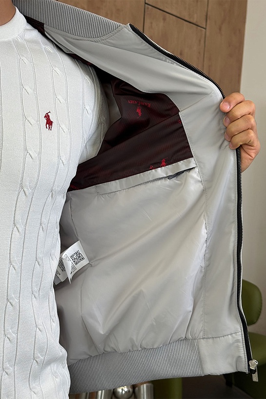 Мужской серый бомбер Роlо Ralрh Lаurеn