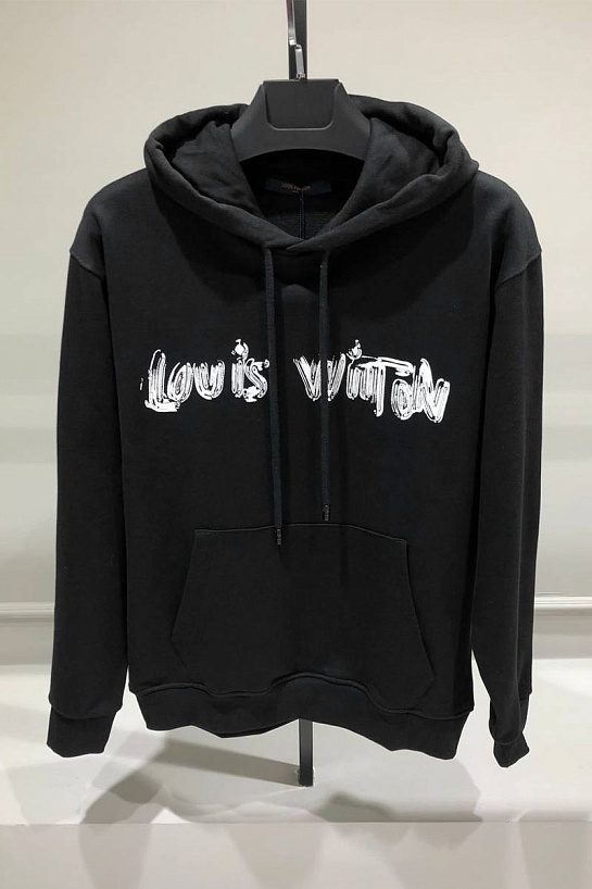Мужское чёрное худи Louis Vuitton graphic-print