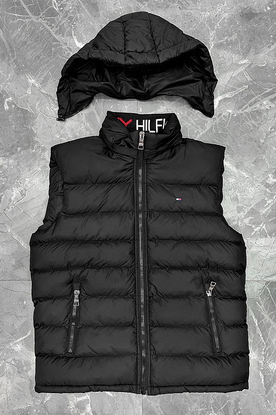 Чёрный жилет Tommy Hilfiger embroidered-logo