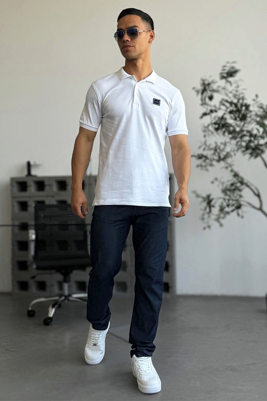 Классическое мужское поло Tommy Hilfiger белого цвета