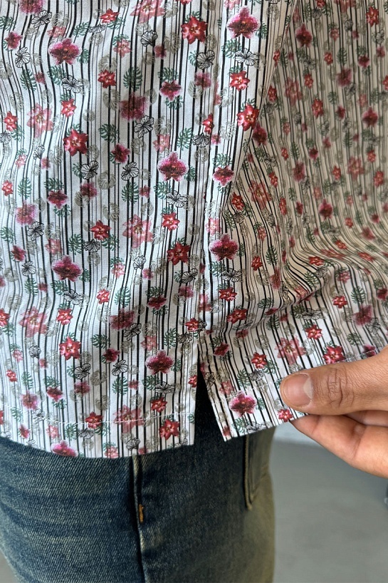Мужская белая рубашка Dolce & Gabbana floral-print