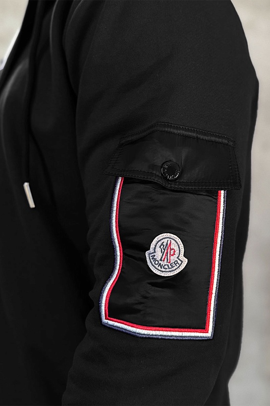 Мужская кофта чёрного цвета Moncler side pocket