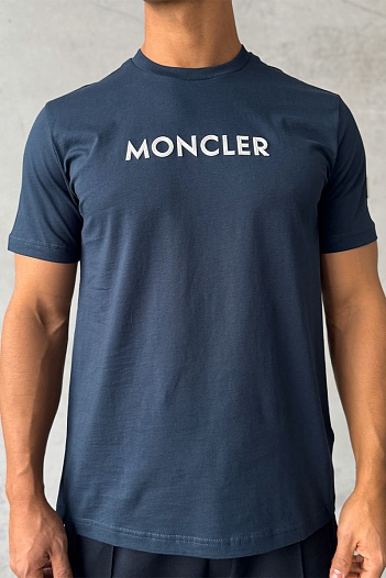 Мужская футболка Moncler logo-patch - Navy   