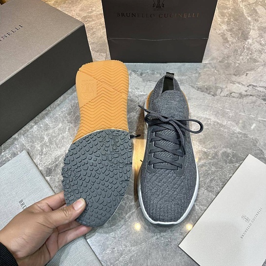 Мужские кроссовки Brunello Cucinelli knitted - Grey