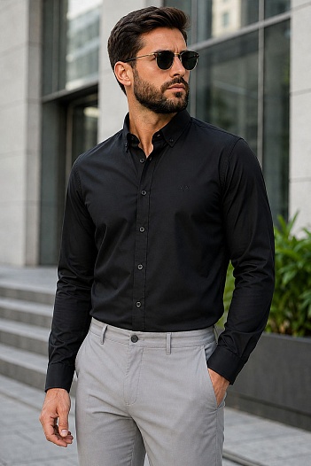 Мужская чёрная рубашка Armani Exchange   