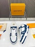 Кожаные кроссовки с мехом Louis Vuitton Trainer Premium - White / Blue