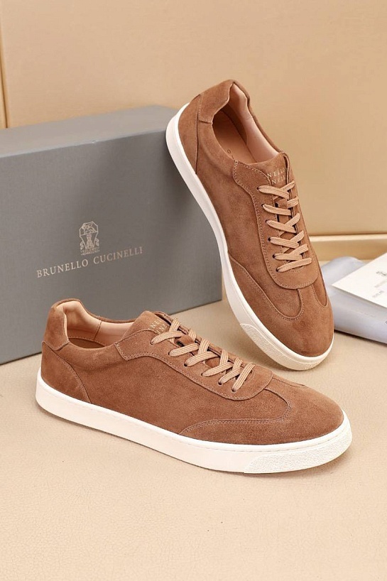 Замшевые кроссовки Brunello Cucinelli low-top - Beige