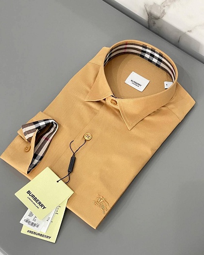 Мужская рубашка Burberry logo-embroidered - Brown   