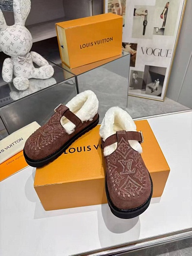 Женские меховые лоферы Louis Vuitton Colorado Comfort Mary Jane   