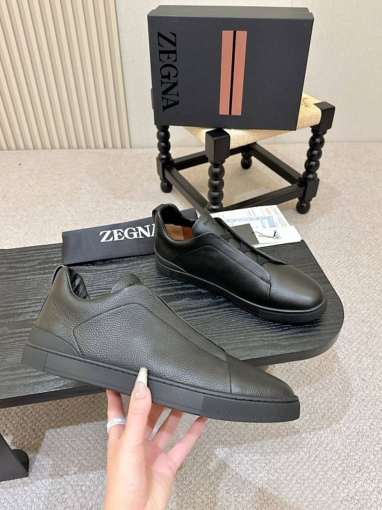 Мужские кроссовки Ermenegildo Zegna Triple Stitch - Black