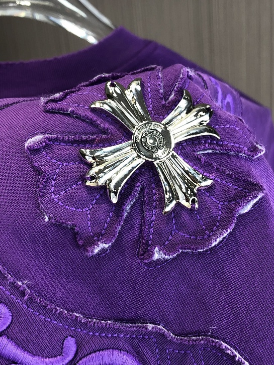 Фиолетовая оверсайз футболка Chrome Hearts Premium