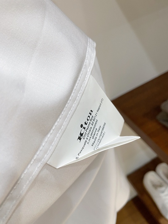 Мужская белая рубашка Kiton premium